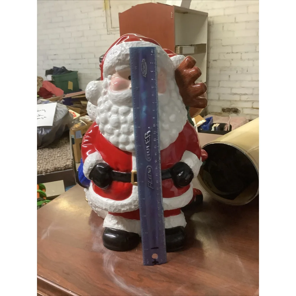 Mr. Moose & Friends Santa Snowman 3D Ceramic Cookie Jar